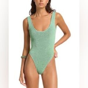 Kendall & Kylie Mint Green Textured Swimsuit Large Fitted NWOT